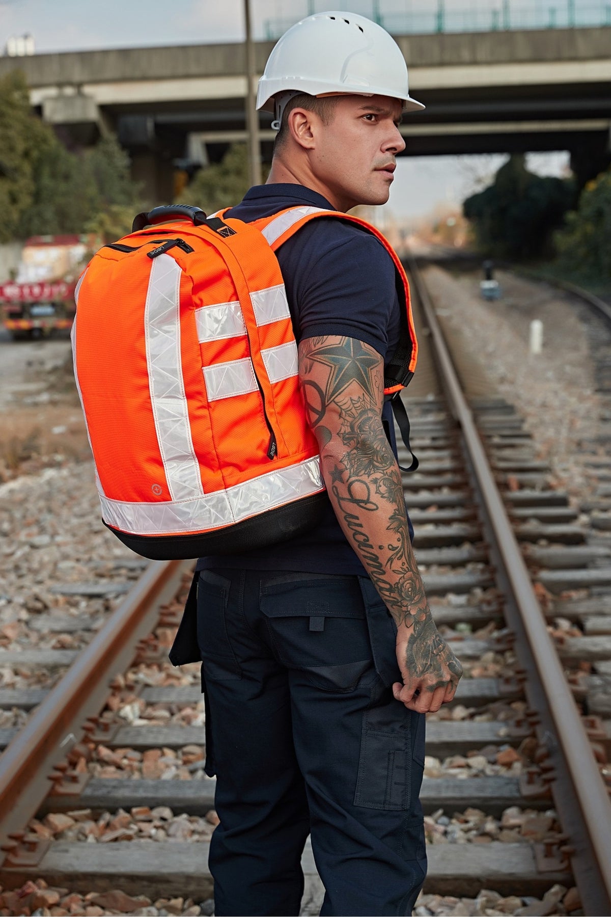 Hard Base Orange Rip-Clip Rucksack