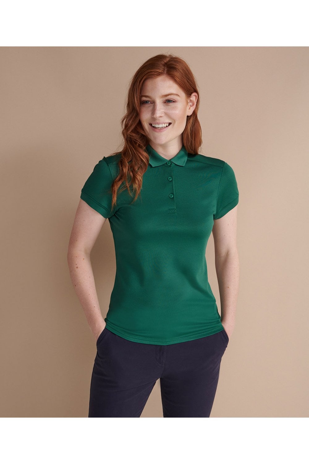 Women's stretch polo shirt with wicking finish (slim fit)