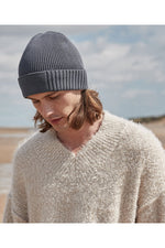 Organic cotton engineered patch beanie