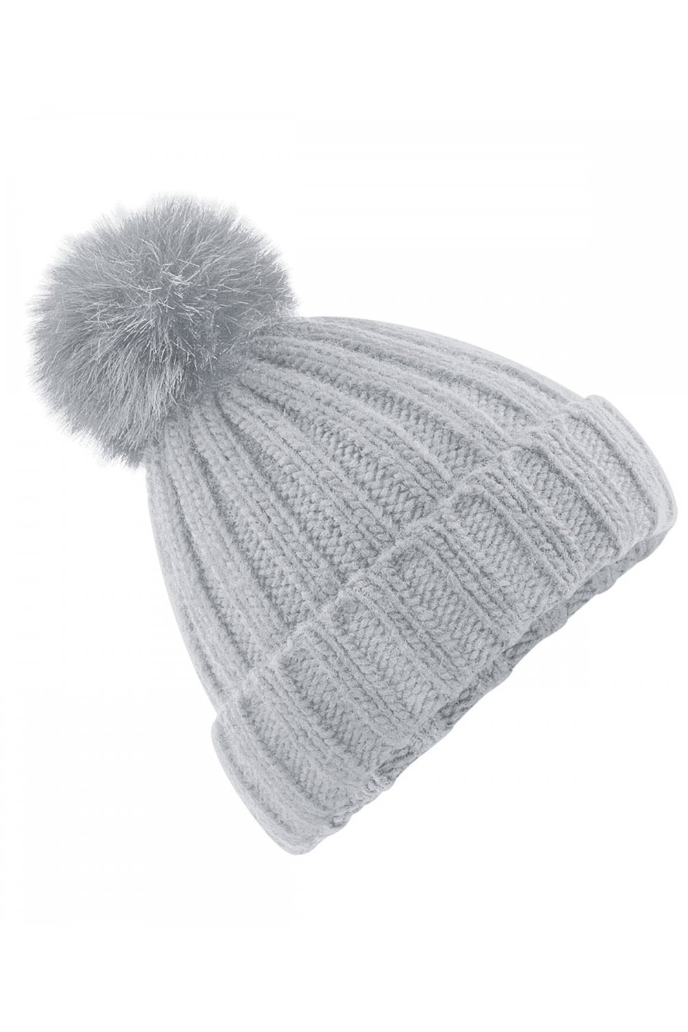 Verbier fur pop pom chunky beanie