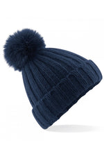 Verbier fur pop pom chunky beanie