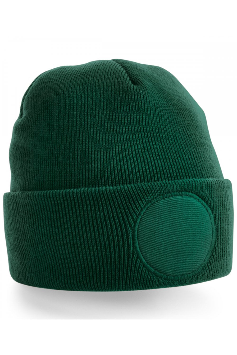 Circular patch beanie