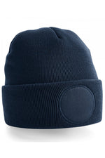 Circular patch beanie