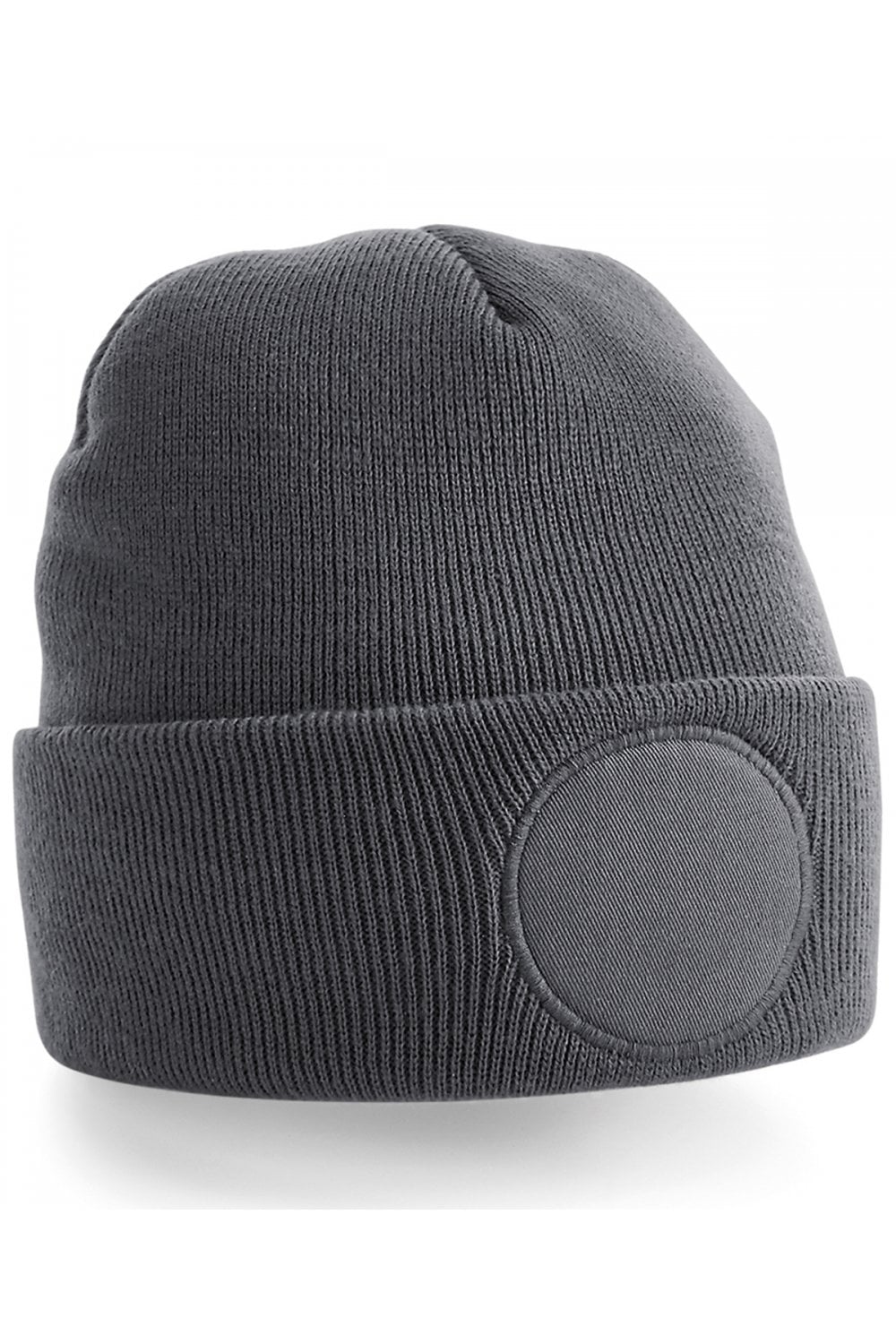 Circular patch beanie