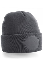 Circular patch beanie