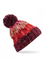 Corkscrew pom pom beanie