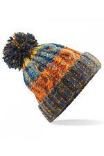 Corkscrew pom pom beanie