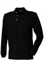 Long sleeve cotton polo shirt