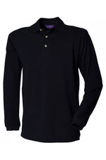 Long sleeve cotton polo shirt