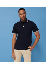 Double tipped collar and cuff polo shirt