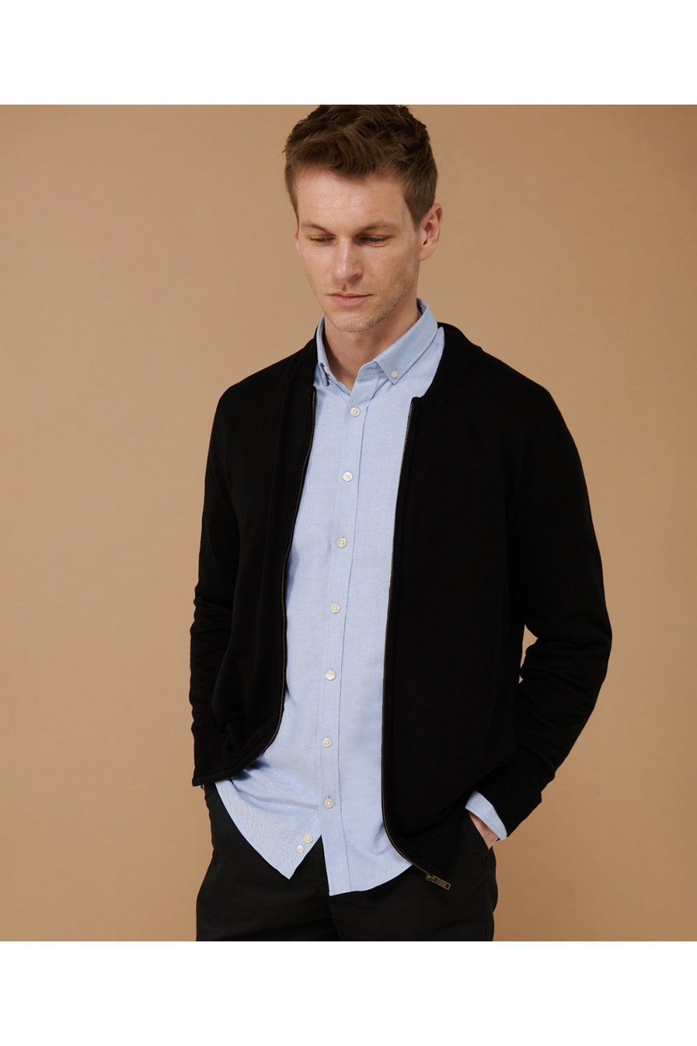 Unisex zip-through cardigan